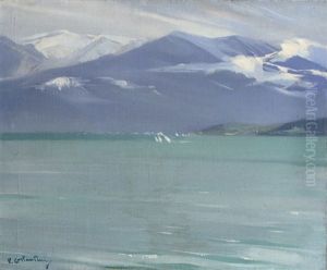 Wintersday At The Lake Lac De Thune, Switzerland by Virgilio Constantini