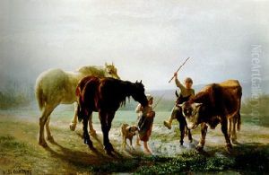 The Little Shepherdesses by Jules Contant
