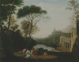 A Classical Landscape With Egeria Mourning Over Numa