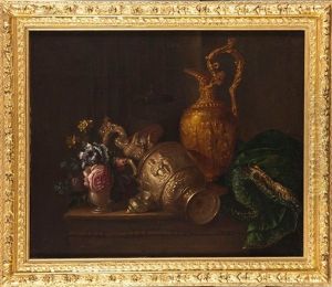 Aiguiere Et Vase De Fleurs