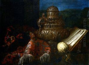 Nature Morte A L'aiguiere Et Tapis Brode