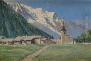 Argentiere Et Le Mont Blanc by Charles Henry Contencin