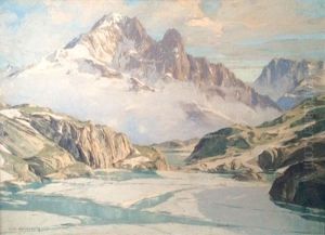 Le Lac Blanc Et L'aiguille Verte by Charles Henry Contencin