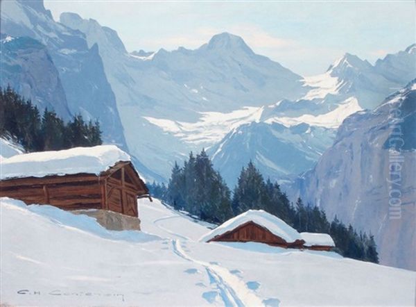 Neige A Wengen Et Le Breithorn - view 1