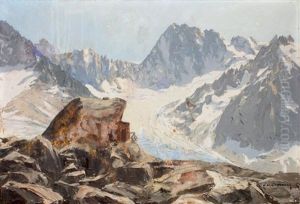 Refuge Du Couvercle Et Grandes Jorasses by Charles Henry Contencin