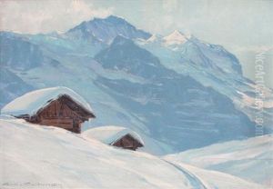 La Jungfrau Vue De La Petite Scheidegg by Charles Henry Contencin