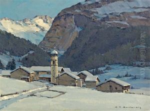 Village De Montagne by Charles Henry Contencin