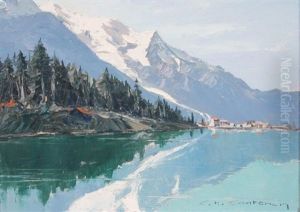 Lac Des Bois Et Le Mont-blanc by Charles Henry Contencin