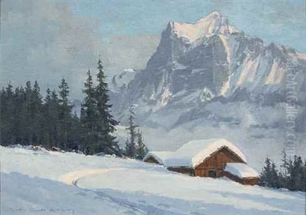 Le Wetterhorn En Hiver - view 1