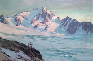 Le Refuge Albert 1er: Le Glacier D"argentiere Et Le Chardonnet by Charles Henry Contencin