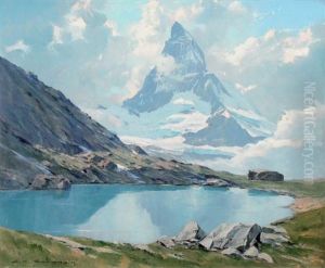 Lac De Rieffel Et Le Cervin by Charles Henry Contencin