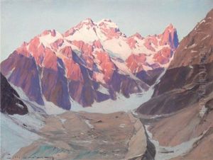 Lever De Soleil Sur L'ailefroide by Charles Henry Contencin