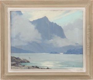 Winter Mountain Scene by Charles Henry Contencin