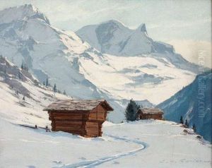 Neige A Zmutt Environs De Zermatt Avec Rimpfishorn Et Strahlhorn by Charles Henry Contencin
