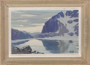 Winter Glacier - Mountain Landscape by Charles Henry Contencin