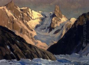Aiguilles Et Glacier by Charles Henry Contencin