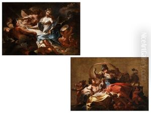 Gemaldepaar: Allegorie Der Starke Sowie Allegorie Der Malerei (pair) by Francesco Conti