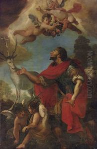 The Vision Of Saint Eustace by Francesco Conti