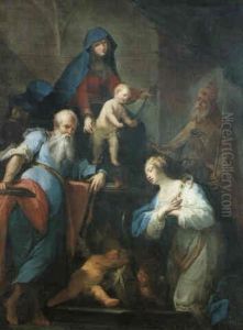 Madonna Col Bambino E I Santi Paolo, Caterina D'alessandria E Silvestro by Francesco Conti