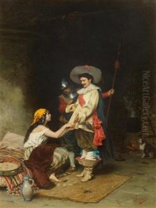 Gypsy Girl With Nobleman by Tito Conti