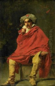 Rauchender Musketier (+ Study, Pencil, Verso)