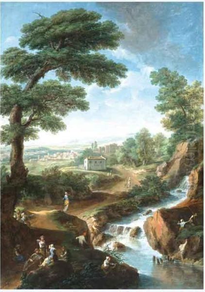 Paesaggio Fantasioso Con Rovine E Figure - view 1