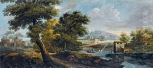 Paesaggio Fluviale Con Figure by Paolo Anesi