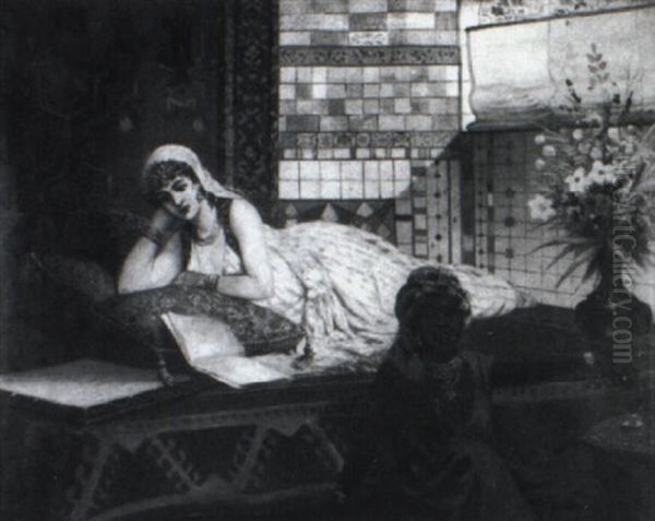 Interior With Blackmoor Attendant And Harem Girl - view 1