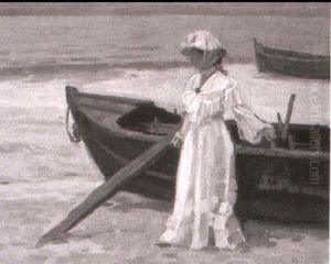 Junge Frau Am Strand by Walter Conz