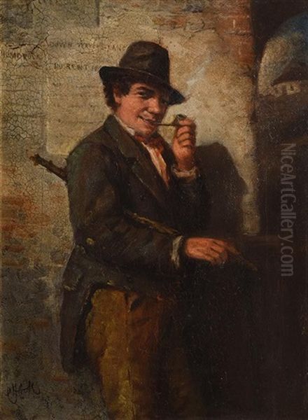 Irish Man Smoking A Pipe With Political Slogans - view 1