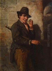 Irish Man Smoking A Pipe With Political Slogans