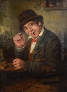 Flute Player In Tavern by Charles Henry Cook