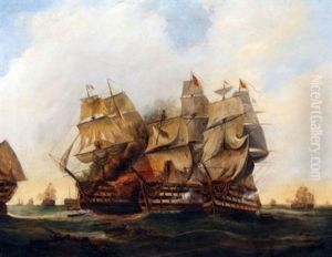 A Naval Battle by Ebenezer Wake Cook