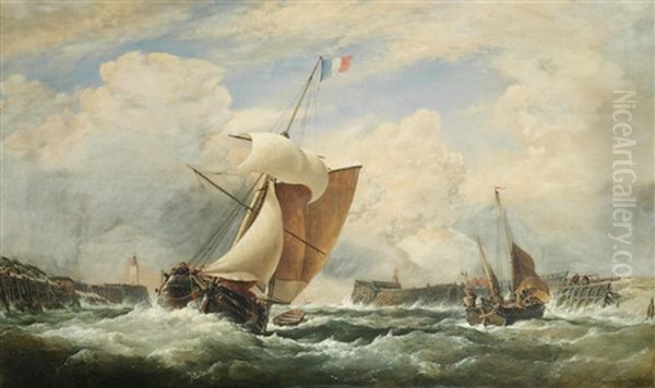 French Sloop Entering The Harbour Of Treport - view 1