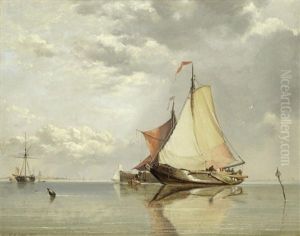 Dutch Fishing Craft Off Fort Lillo, Mouth Of The Scheldt by Edward William Cooke