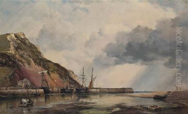 Axmouth Harbour, Devon, Low Water - view 1