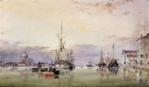 The Canale Della Giudecca With Redentore Beyond; The Dogana Di Mare With San Giorgio Maggiore Beyond; (2)