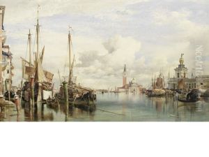 Trabaccoli Carrying Wood, San Giorgio Maggiore And The Dogana Beyond by Edward William Cooke