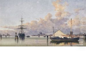 Boats On The Venetian Lagoon by Edward William Cooke