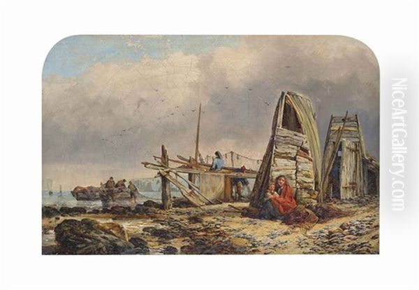 Fisherfolk On A Beach - view 1