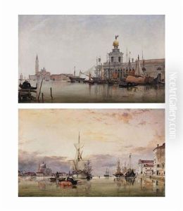 The Dogana Di Mare With San Giorgio Maggiore Beyond (+ The Canale Della Giudecca With The Redentore Beyond.; Pair) The Dogana Di Mare With San Giorgio Maggiore Beyond (+ The Canale Della Giudecca With The Redentore Beyond.; Pair)