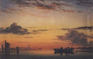 Sunset On The Lagune Of Venice, The Church Of San Giorgio In Alga In The Distance by Edward William Cooke