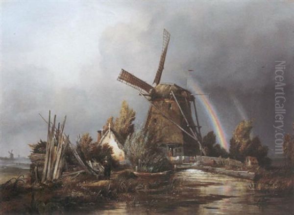 Dutch Draining-mill At Nieuwersluis, Near Utrecht - view 1