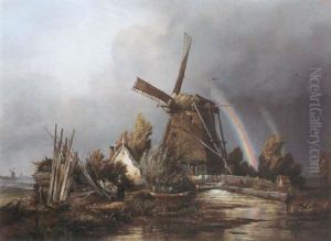 Dutch Draining-mill At Nieuwersluis, Near Utrecht by Edward William Cooke