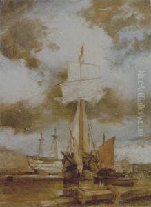 Man Of War Schooner In The Hamoaze Man Of War Schooner In The Hamoaze