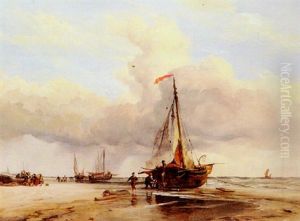 On The Beach, Scheveningen by Edward William Cooke