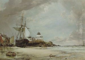 The Pier And Bay Of St.ives, Cornwall by Edward William Cooke