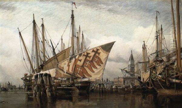 Shipping Anchored In The Venetian Lagoon - view 1