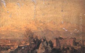 The Neronian Aqueduct, Rome, With The Mountains Of Tivoli... by Edward William Cooke