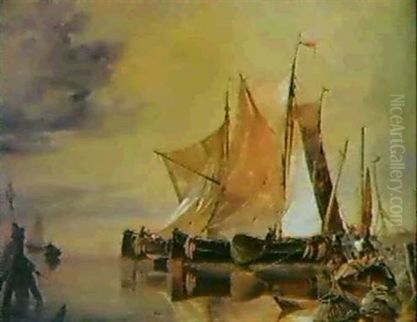 Dutch Boats In A Calm, Evening - view 1